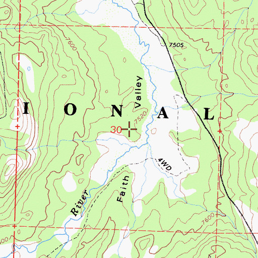 Topographic Map of Faith Valley, CA