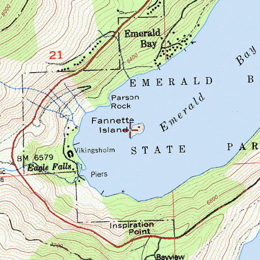 Topographic Map of Fannette Island, CA