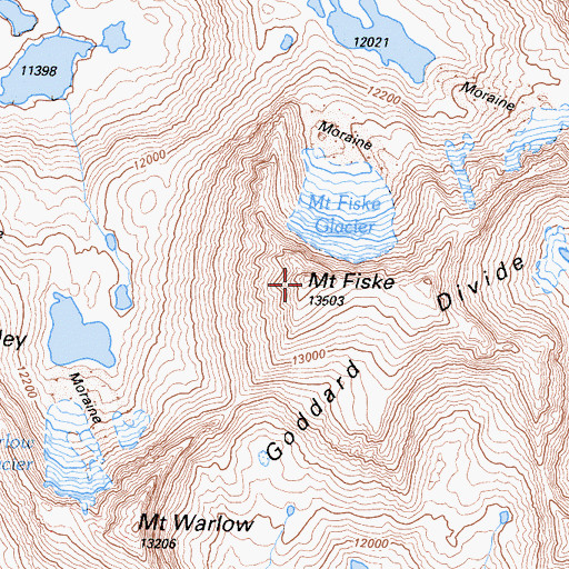 Topographic Map of Mount Fiske, CA