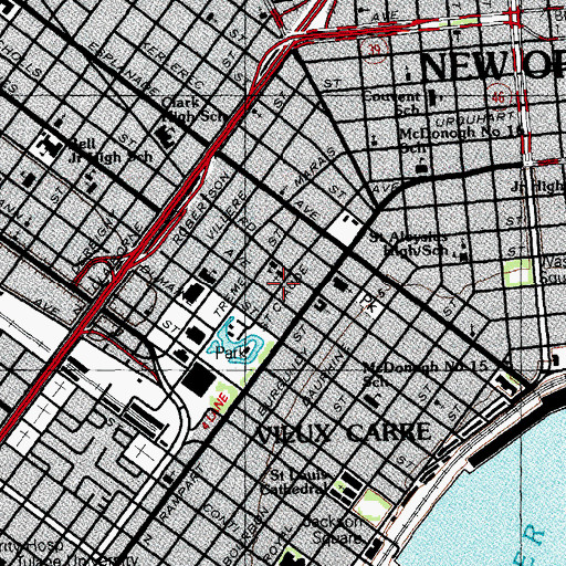 Topographic Map of Backstreet Cultural Museum, LA
