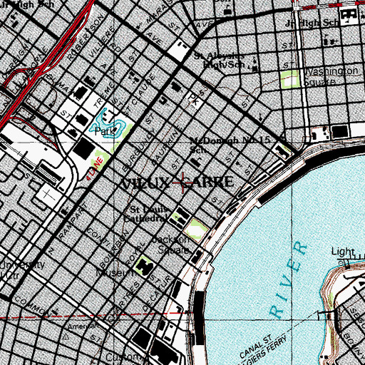 Topographic Map of New Orleans Historic Voodoo Museum, LA