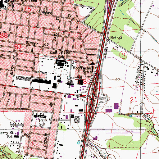 Topographic Map of Saint Landry Parish Office, LA