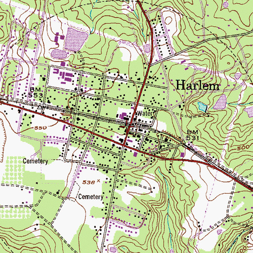 Topographic Map of Harlem Department of Public Safety Station 2, GA