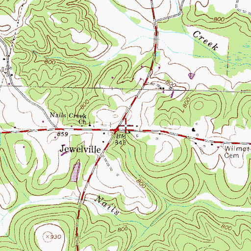 Topographic Map of Banks County Fire and Emergency Medical Services Station 420, GA