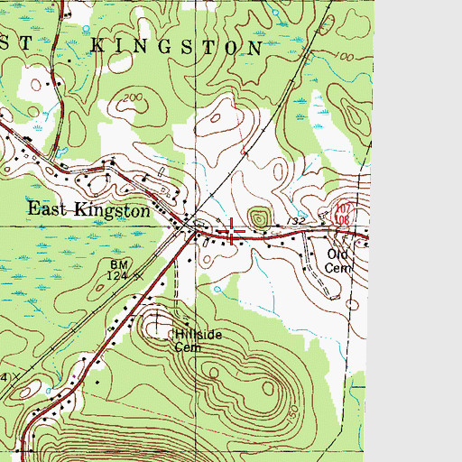 Topographic Map of East Kingston Fire Department, NH