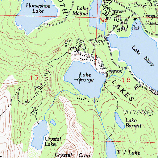Topographic Map of Lake George, CA