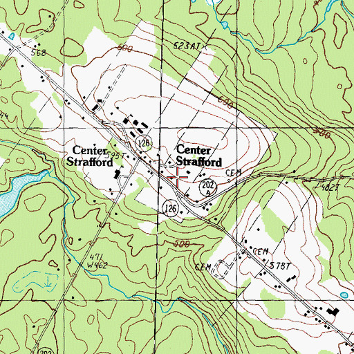 Topographic Map of Strafford Fire and Rescue Center Station, NH