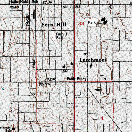 Topographic Map of Immanuel Preschool and Daycare Center, WA