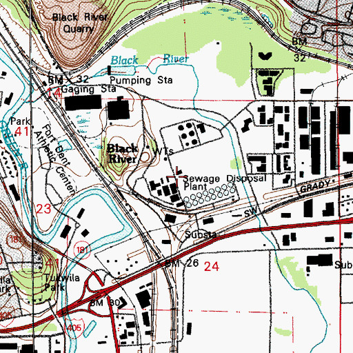 Topographic Map of Renton South Treatment Plant Waterworks, WA