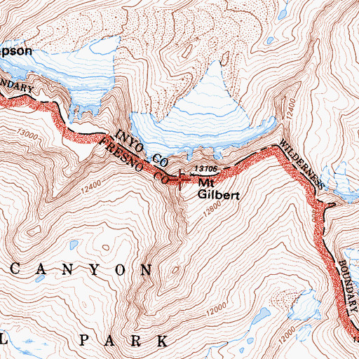 Topographic Map of Mount Gilbert, CA