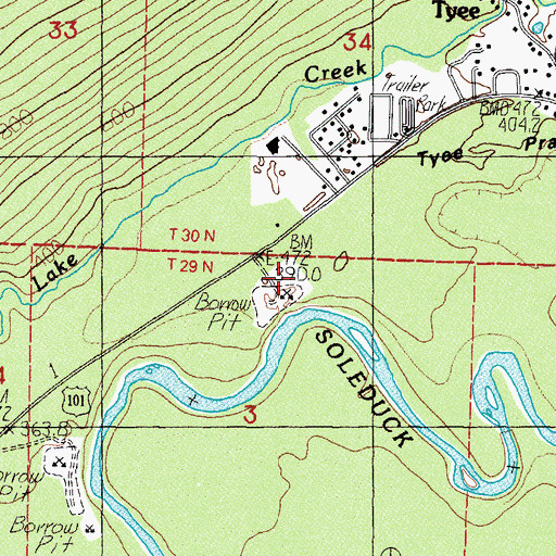 Topographic Map of Loop Tavern Quarry, WA