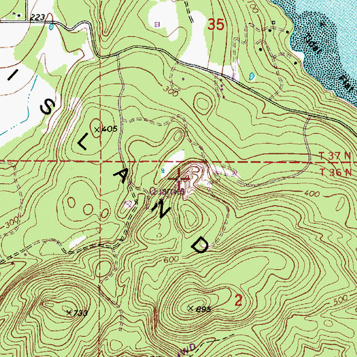 Topographic Map of Dolphin Bay Quarry, WA
