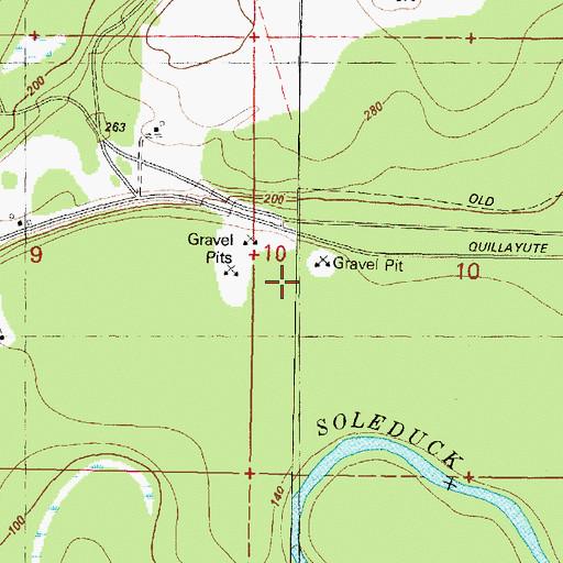 Topographic Map of Quillayute Quarry, WA