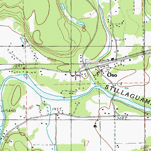 Topographic Map of Snohomish County Fire District 25 Station 37 Oso Fire Department, WA