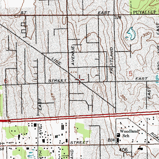 Topographic Map of Elmwood Mobile Home Park, WA