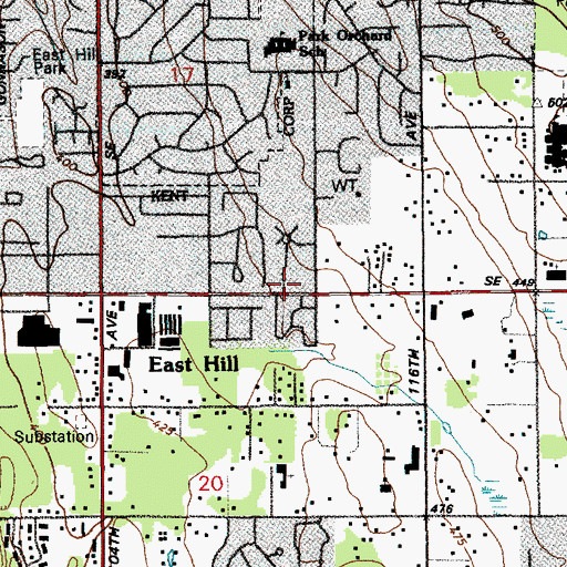 Topographic Map of Kindercare Learning Center 402, WA