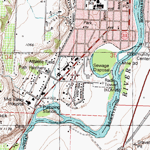 Topographic Map of Omak Center Head Start, WA