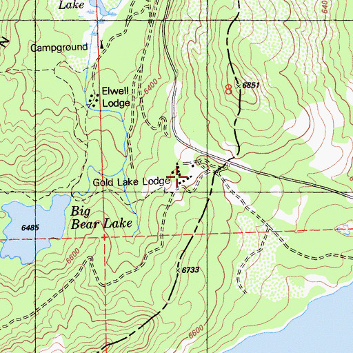 Topographic Map of Gold Lake Lodge, CA