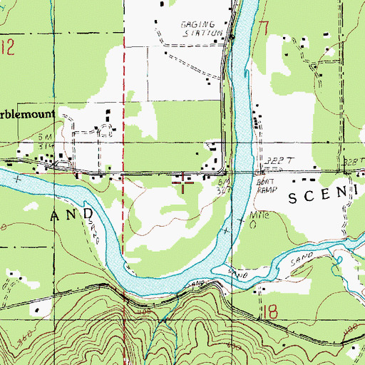 Topographic Map of Marblemount Post Office, WA