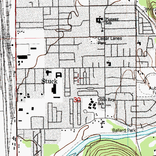 Topographic Map of Skylark Village Mobile Home Park, WA
