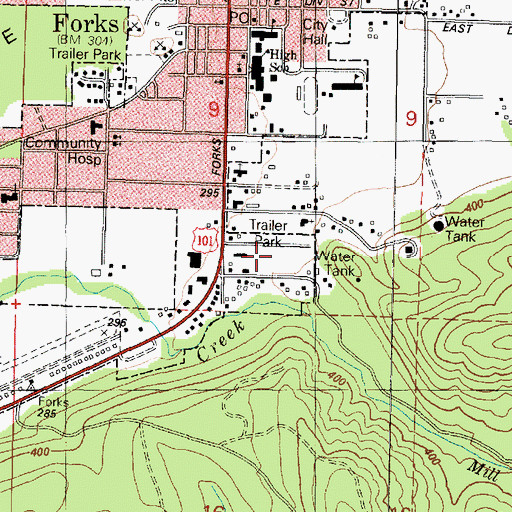 Topographic Map of Wasankaris Mobile Home Park, WA