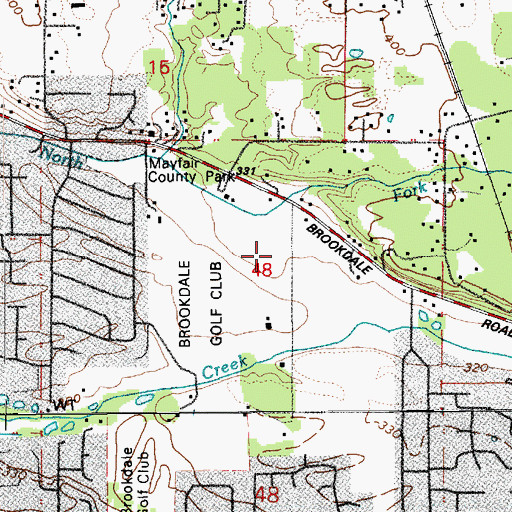 Topographic Map of Brookdale Greens Mobile Home Park, WA