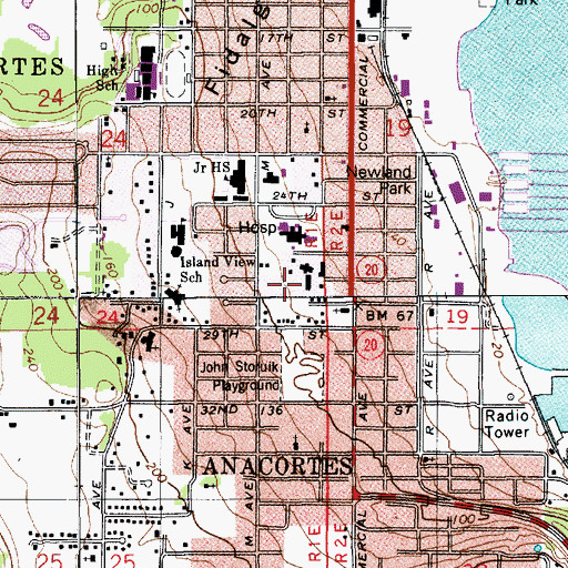 Topographic Map of Fidalgo Care Center, WA