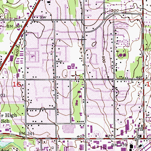 Topographic Map of Aegis Senior Living of Lynnwood, WA