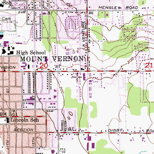 Topographic Map of Life Care Center of Mount Vernon, WA