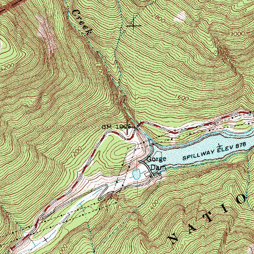 Topographic Map of Gorge Creek Bridge, WA