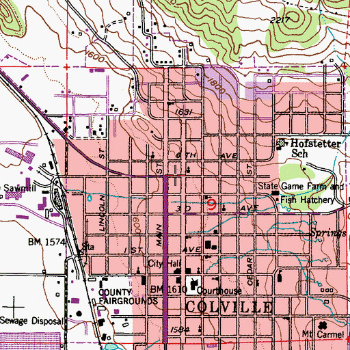 Topographic Map of Emmanuel Presbyterian Church, WA