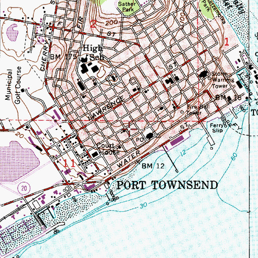 Topographic Map of Unity Church of Port Townsend, WA