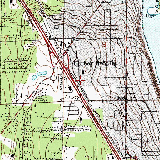 Topographic Map of Gig Harbor Foursquare Church, WA