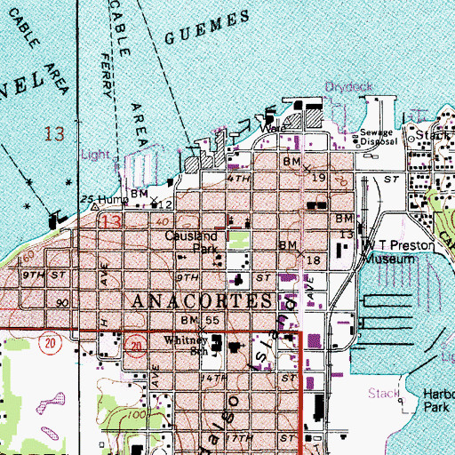 Topographic Map of Christ Episcopal Church, WA