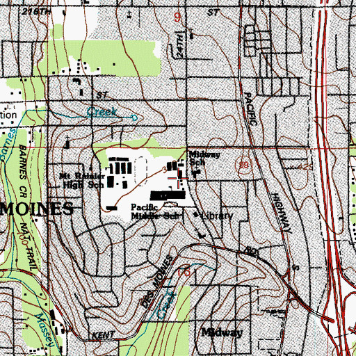 Topographic Map of Midway Community Covenant Church, WA