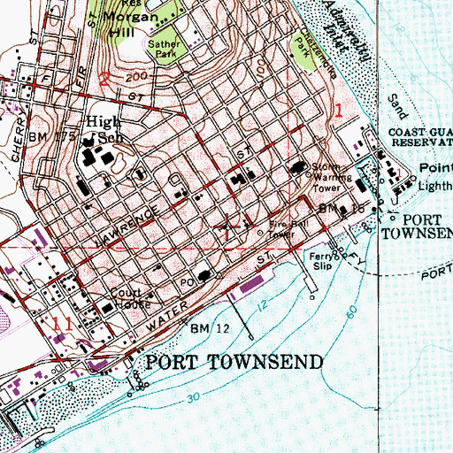 Topographic Map of Saint Paul's Episcopal Church, WA