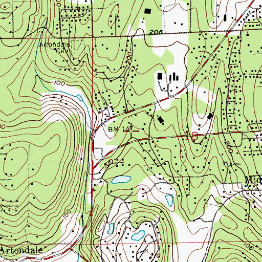 Topographic Map of Discovery Baptist Church, WA