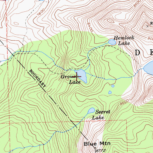 Topographic Map of Grouse Lake, CA