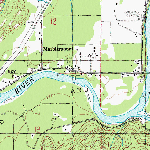 Topographic Map of Marblemount South Cascade Community Church, WA