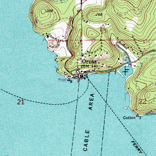 Topographic Map of Jacobson's at Orcas Landing, WA