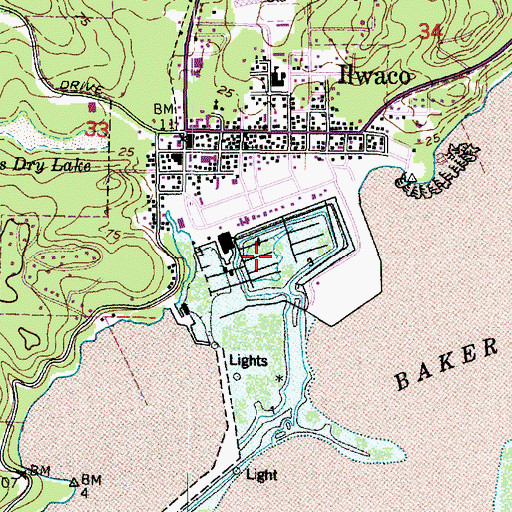 Topographic Map of Port of Ilwaco Marina, WA
