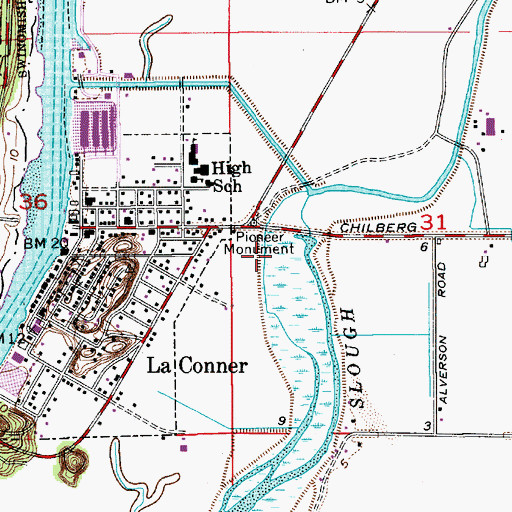Topographic Map of La Conner Sewage Treatment Plant, WA