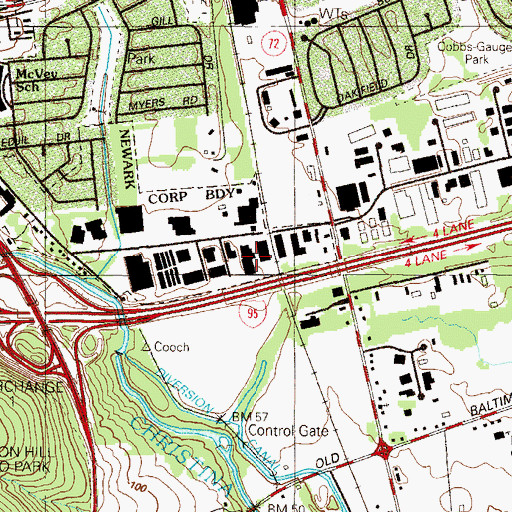 Topographic Map of Rohm and Haas Electric Materials Emergency Response Team, DE