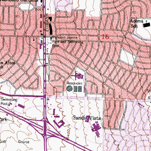 Topographic Map of McCollum Elementary School, NM