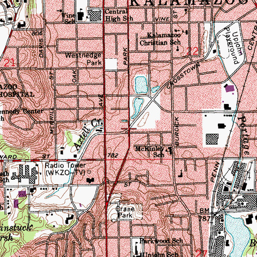 Topographic Map of Kalamazoo Celery Historical Marker, MI