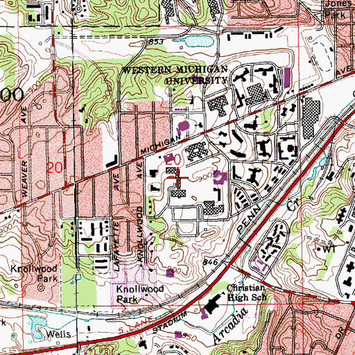 Topographic Map of Kohrman Hall, MI