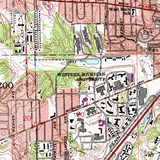 Topographic Map of Schneider Hall, MI