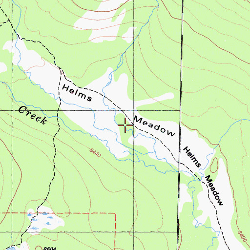 Topographic Map of Helms Meadow, CA