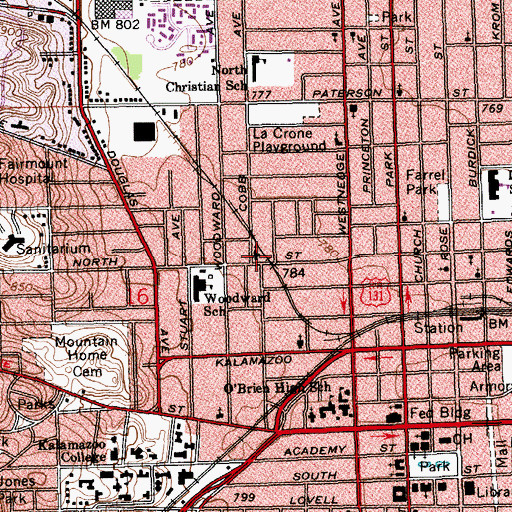 Topographic Map of Allen Chapel African Methodist Episcopal Church, MI