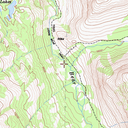 Topographic Map of Hilgard Branch, CA